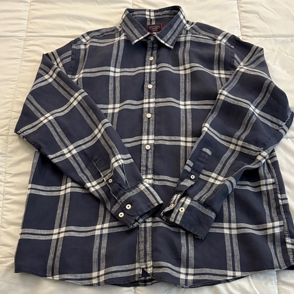 Men's  Navy Plaid Shirt